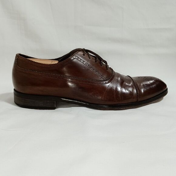 M. Gemi Mens Brown Leather Oxfords 43.5 / 10.5 M Dress Shoes Made In Italy main image 10